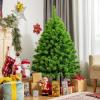 imageGoplus 7 FT Blue Gradient Snow Flocked Christmas Tree Artificial Unlit Hinged Xmas Full Tree with 725 Lush Branch Tips Foldable Metal Stand for Seasonal Home Office Party DecorationGreen