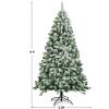 imageGoplus 7 FT Blue Gradient Snow Flocked Christmas Tree Artificial Unlit Hinged Xmas Full Tree with 725 Lush Branch Tips Foldable Metal Stand for Seasonal Home Office Party DecorationWhite