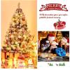 imageGoplus 7 FT Blue Gradient Snow Flocked Christmas Tree Artificial Unlit Hinged Xmas Full Tree with 725 Lush Branch Tips Foldable Metal Stand for Seasonal Home Office Party DecorationWhite