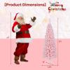 imageGoplus 7 FT Blue Gradient Snow Flocked Christmas Tree Artificial Unlit Hinged Xmas Full Tree with 725 Lush Branch Tips Foldable Metal Stand for Seasonal Home Office Party DecorationPinkpencil Tree