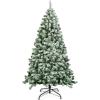 imageGoplus 7 FT Blue Gradient Snow Flocked Christmas Tree Artificial Unlit Hinged Xmas Full Tree with 725 Lush Branch Tips Foldable Metal Stand for Seasonal Home Office Party DecorationWhite