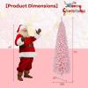 imageGoplus 7 FT Blue Gradient Snow Flocked Christmas Tree Artificial Unlit Hinged Xmas Full Tree with 725 Lush Branch Tips Foldable Metal Stand for Seasonal Home Office Party DecorationPinkpencil Tree
