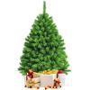 imageGoplus 7 FT Blue Gradient Snow Flocked Christmas Tree Artificial Unlit Hinged Xmas Full Tree with 725 Lush Branch Tips Foldable Metal Stand for Seasonal Home Office Party DecorationGreen