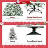 imageGoplus 7 FT Blue Gradient Snow Flocked Christmas Tree Artificial Unlit Hinged Xmas Full Tree with 725 Lush Branch Tips Foldable Metal Stand for Seasonal Home Office Party DecorationWhite