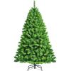 imageGoplus 7 FT Blue Gradient Snow Flocked Christmas Tree Artificial Unlit Hinged Xmas Full Tree with 725 Lush Branch Tips Foldable Metal Stand for Seasonal Home Office Party DecorationGreen