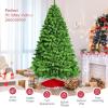 imageGoplus 7 FT Blue Gradient Snow Flocked Christmas Tree Artificial Unlit Hinged Xmas Full Tree with 725 Lush Branch Tips Foldable Metal Stand for Seasonal Home Office Party DecorationGreen