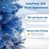 imageGoplus 7 FT Blue Gradient Snow Flocked Christmas Tree Artificial Unlit Hinged Xmas Full Tree with 725 Lush Branch Tips Foldable Metal Stand for Seasonal Home Office Party DecorationGradient Blue