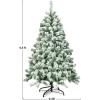 imageGoplus 7 FT Blue Gradient Snow Flocked Christmas Tree Artificial Unlit Hinged Xmas Full Tree with 725 Lush Branch Tips Foldable Metal Stand for Seasonal Home Office Party DecorationWhite