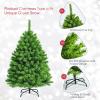 imageGoplus 7 FT Blue Gradient Snow Flocked Christmas Tree Artificial Unlit Hinged Xmas Full Tree with 725 Lush Branch Tips Foldable Metal Stand for Seasonal Home Office Party DecorationGreen