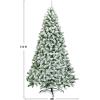 imageGoplus 7 FT Blue Gradient Snow Flocked Christmas Tree Artificial Unlit Hinged Xmas Full Tree with 725 Lush Branch Tips Foldable Metal Stand for Seasonal Home Office Party DecorationWhite