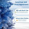 imageGoplus 7 FT Blue Gradient Snow Flocked Christmas Tree Artificial Unlit Hinged Xmas Full Tree with 725 Lush Branch Tips Foldable Metal Stand for Seasonal Home Office Party DecorationGradient Blue