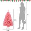 imageGoplus 7 FT Blue Gradient Snow Flocked Christmas Tree Artificial Unlit Hinged Xmas Full Tree with 725 Lush Branch Tips Foldable Metal Stand for Seasonal Home Office Party DecorationPink