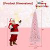 imageGoplus 7 FT Blue Gradient Snow Flocked Christmas Tree Artificial Unlit Hinged Xmas Full Tree with 725 Lush Branch Tips Foldable Metal Stand for Seasonal Home Office Party DecorationPinkpencil Tree