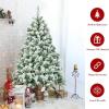 imageGoplus 7 FT Blue Gradient Snow Flocked Christmas Tree Artificial Unlit Hinged Xmas Full Tree with 725 Lush Branch Tips Foldable Metal Stand for Seasonal Home Office Party DecorationWhite