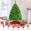 imageGoplus 7 FT Blue Gradient Snow Flocked Christmas Tree Artificial Unlit Hinged Xmas Full Tree with 725 Lush Branch Tips Foldable Metal Stand for Seasonal Home Office Party DecorationGreen