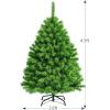 imageGoplus 7 FT Blue Gradient Snow Flocked Christmas Tree Artificial Unlit Hinged Xmas Full Tree with 725 Lush Branch Tips Foldable Metal Stand for Seasonal Home Office Party DecorationGreen