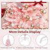 imageGoplus 7 FT Blue Gradient Snow Flocked Christmas Tree Artificial Unlit Hinged Xmas Full Tree with 725 Lush Branch Tips Foldable Metal Stand for Seasonal Home Office Party DecorationPinkpencil Tree