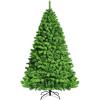 imageGoplus 7 FT Blue Gradient Snow Flocked Christmas Tree Artificial Unlit Hinged Xmas Full Tree with 725 Lush Branch Tips Foldable Metal Stand for Seasonal Home Office Party DecorationGreen