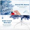 imageGoplus 7 FT Blue Gradient Snow Flocked Christmas Tree Artificial Unlit Hinged Xmas Full Tree with 725 Lush Branch Tips Foldable Metal Stand for Seasonal Home Office Party DecorationGradient Blue