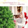 imageGoplus 7 FT Blue Gradient Snow Flocked Christmas Tree Artificial Unlit Hinged Xmas Full Tree with 725 Lush Branch Tips Foldable Metal Stand for Seasonal Home Office Party DecorationGreen