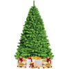 imageGoplus 7 FT Blue Gradient Snow Flocked Christmas Tree Artificial Unlit Hinged Xmas Full Tree with 725 Lush Branch Tips Foldable Metal Stand for Seasonal Home Office Party DecorationGreen