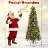 imageGoplus 75ft PreLit Artificial Christmas Tree Hinged Xmas Tree with 1096 PVC ampamp Pine Needles 460 Warm White LED Lights 8 Modes Red Berries Pine Cones Metal Stand Office Home Decoration