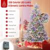 imageGoplus 7ft PreLit Snow Flocked Christmas Tree Artificial Hinged Full Xmas Tree with 350 Multicolored LED Lights 8 Lighting Modes 1164 PVC ampamp PE Tips Lighted Fake Christmas Tree for Office HomeMulticolored