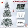 imageGoplus 7ft PreLit Snow Flocked Christmas Tree Artificial Hinged Full Xmas Tree with 350 Multicolored LED Lights 8 Lighting Modes 1164 PVC ampamp PE Tips Lighted Fake Christmas Tree for Office HomeWarm White