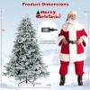 imageGoplus 7ft PreLit Snow Flocked Christmas Tree Artificial Hinged Full Xmas Tree with 350 Multicolored LED Lights 8 Lighting Modes 1164 PVC ampamp PE Tips Lighted Fake Christmas Tree for Office HomeWarm White