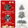 imageGoplus 7ft PreLit Snow Flocked Christmas Tree Artificial Hinged Full Xmas Tree with 350 Multicolored LED Lights 8 Lighting Modes 1164 PVC ampamp PE Tips Lighted Fake Christmas Tree for Office HomeMulticolored