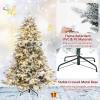 imageGoplus 7ft PreLit Snow Flocked Christmas Tree Artificial Hinged Full Xmas Tree with 350 Multicolored LED Lights 8 Lighting Modes 1164 PVC ampamp PE Tips Lighted Fake Christmas Tree for Office HomeWarm White