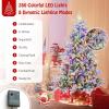 imageGoplus 7ft PreLit Snow Flocked Christmas Tree Artificial Hinged Full Xmas Tree with 350 Multicolored LED Lights 8 Lighting Modes 1164 PVC ampamp PE Tips Lighted Fake Christmas Tree for Office HomeMulticolored