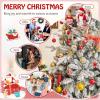 imageGoplus 7ft PreLit Snow Flocked Christmas Tree Artificial Hinged Full Xmas Tree with 350 Multicolored LED Lights 8 Lighting Modes 1164 PVC ampamp PE Tips Lighted Fake Christmas Tree for Office HomeMulticolored