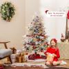 imageGoplus 7ft PreLit Snow Flocked Christmas Tree Artificial Hinged Full Xmas Tree with 350 Multicolored LED Lights 8 Lighting Modes 1164 PVC ampamp PE Tips Lighted Fake Christmas Tree for Office HomeMulticolored