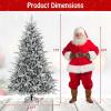 imageGoplus 7ft PreLit Snow Flocked Christmas Tree Artificial Hinged Full Xmas Tree with 350 Multicolored LED Lights 8 Lighting Modes 1164 PVC ampamp PE Tips Lighted Fake Christmas Tree for Office HomeMulticolored