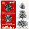 imageGoplus 7ft PreLit Snow Flocked Christmas Tree Artificial Hinged Full Xmas Tree with 350 Multicolored LED Lights 8 Lighting Modes 1164 PVC ampamp PE Tips Lighted Fake Christmas Tree for Office HomeMulticolored