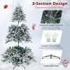 imageGoplus 7ft PreLit Snow Flocked Christmas Tree Artificial Hinged Full Xmas Tree with 350 Multicolored LED Lights 8 Lighting Modes 1164 PVC ampamp PE Tips Lighted Fake Christmas Tree for Office HomeWarm White