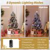imageGoplus 7ft Prelit Fiber Optic Christmas Tree Artificial Snowy Xmas Tree with 76 Cool White LED Lights 8 Modes 270 PVC Leaves ampamp Pine Needles Pine Cones Red Berries Office Home Holiday DecorationCool White