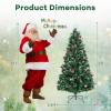 imageGoplus 7ft Prelit Fiber Optic Christmas Tree Artificial Snowy Xmas Tree with 76 Cool White LED Lights 8 Modes 270 PVC Leaves ampamp Pine Needles Pine Cones Red Berries Office Home Holiday DecorationWarm White