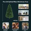 imageGoplus 7ft Prelit Fiber Optic Christmas Tree Artificial Snowy Xmas Tree with 76 Cool White LED Lights 8 Modes 270 PVC Leaves ampamp Pine Needles Pine Cones Red Berries Office Home Holiday DecorationMulticolored