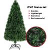 imageGoplus 7ft Prelit Fiber Optic Christmas Tree Artificial Snowy Xmas Tree with 76 Cool White LED Lights 8 Modes 270 PVC Leaves ampamp Pine Needles Pine Cones Red Berries Office Home Holiday DecorationMulticolored