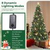 imageGoplus 7ft Prelit Fiber Optic Christmas Tree Artificial Snowy Xmas Tree with 76 Cool White LED Lights 8 Modes 270 PVC Leaves ampamp Pine Needles Pine Cones Red Berries Office Home Holiday DecorationWarm White