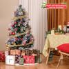 imageGoplus 7ft Prelit Fiber Optic Christmas Tree Artificial Snowy Xmas Tree with 76 Cool White LED Lights 8 Modes 270 PVC Leaves ampamp Pine Needles Pine Cones Red Berries Office Home Holiday DecorationCool White