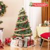 imageGoplus 7ft Prelit Fiber Optic Christmas Tree Artificial Snowy Xmas Tree with 76 Cool White LED Lights 8 Modes 270 PVC Leaves ampamp Pine Needles Pine Cones Red Berries Office Home Holiday DecorationWarm White