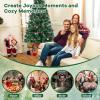 imageGoplus 7ft Prelit Fiber Optic Christmas Tree Artificial Snowy Xmas Tree with 76 Cool White LED Lights 8 Modes 270 PVC Leaves ampamp Pine Needles Pine Cones Red Berries Office Home Holiday DecorationWarm White