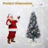 imageGoplus 7ft Prelit Fiber Optic Christmas Tree Artificial Snowy Xmas Tree with 76 Cool White LED Lights 8 Modes 270 PVC Leaves ampamp Pine Needles Pine Cones Red Berries Office Home Holiday DecorationCool White