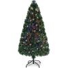 imageGoplus 7ft Prelit Fiber Optic Christmas Tree Artificial Snowy Xmas Tree with 76 Cool White LED Lights 8 Modes 270 PVC Leaves ampamp Pine Needles Pine Cones Red Berries Office Home Holiday DecorationMulticolored