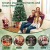 imageGoplus 7ft Prelit Fiber Optic Christmas Tree Artificial Snowy Xmas Tree with 76 Cool White LED Lights 8 Modes 270 PVC Leaves ampamp Pine Needles Pine Cones Red Berries Office Home Holiday DecorationWarm White