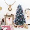imageGoplus 7ft Prelit Fiber Optic Christmas Tree Artificial Snowy Xmas Tree with 76 Cool White LED Lights 8 Modes 270 PVC Leaves ampamp Pine Needles Pine Cones Red Berries Office Home Holiday DecorationCool White