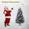 imageGoplus 7ft Prelit Fiber Optic Christmas Tree Artificial Snowy Xmas Tree with 76 Cool White LED Lights 8 Modes 270 PVC Leaves ampamp Pine Needles Pine Cones Red Berries Office Home Holiday DecorationCool White